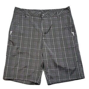 Fila Sport Mens Golf Shorts Chino Black Plaid Size 32
